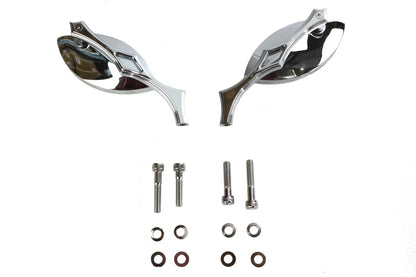 Wyatt Gatling Eagle Eye Billet Chrome Mirror Set with 6-Inch Stems for Harley Davidson by Wyatt Gatling