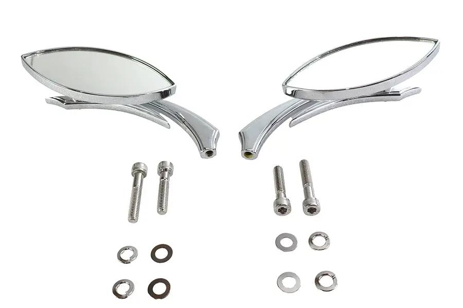 Wyatt Gatling Eagle Eye Mirror Set Billet Chrome with Sickle Stems for Harley Davidson by Wyatt Gatling