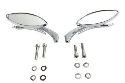 Wyatt Gatling Eagle Eye Mirror Set Billet Chrome with Sickle Stems for Harley Davidson by Wyatt Gatling
