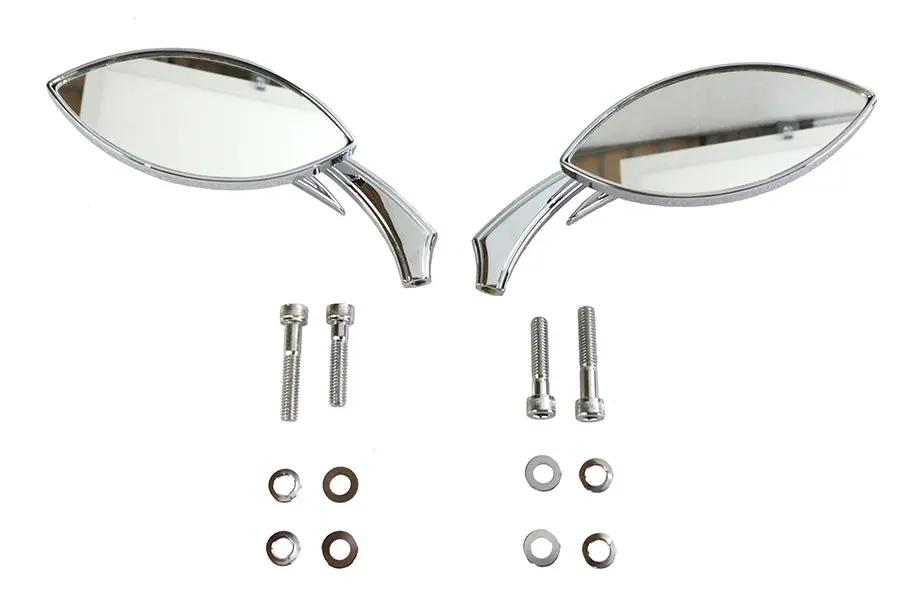 Wyatt Gatling Eagle Eye Mirror Set Billet Chrome with Sickle Stems for Harley Davidson by Wyatt Gatling
