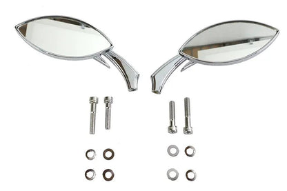 Wyatt Gatling Eagle Eye Mirror Set Billet Chrome with Sickle Stems for Harley Davidson by Wyatt Gatling