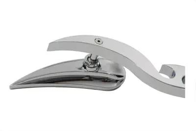 Wyatt Gatling Teardrop Mirror Set Chrome with Rogue Raised Design for Harley Davidson (1965-1974) by Wyatt Gatling
