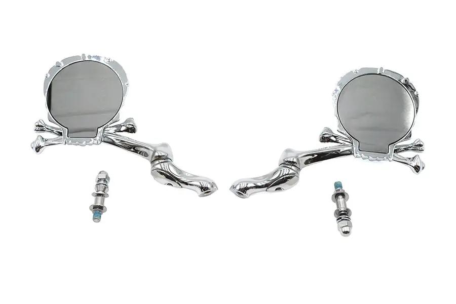 Wyatt Gatling Skull Mirror Set with Adjustable Bone Stem for Metric Bikes by Wyatt Gatling