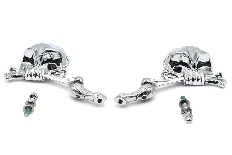 Wyatt Gatling Skull Mirror Set with Adjustable Bone Stem for Metric Bikes by Wyatt Gatling