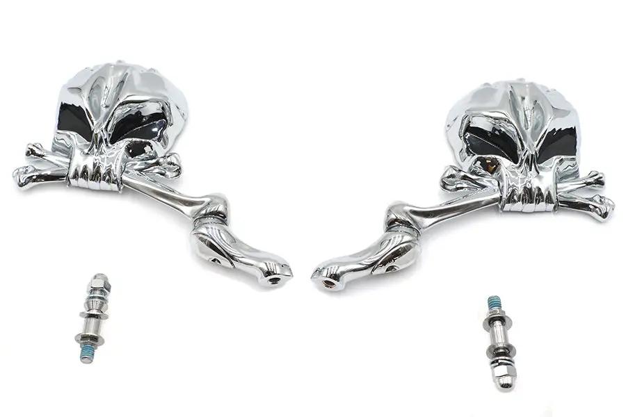 Wyatt Gatling Skull Mirror Set with Adjustable Bone Stem for Metric Bikes by Wyatt Gatling