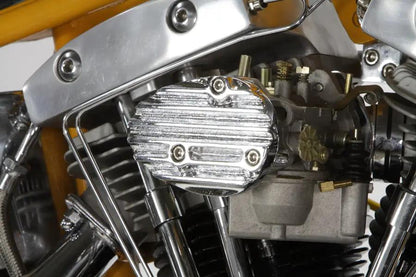 Wyatt Gatling Chrome Finned Carburetor Cover for Harley Davidson FL Models by Wyatt Gatling