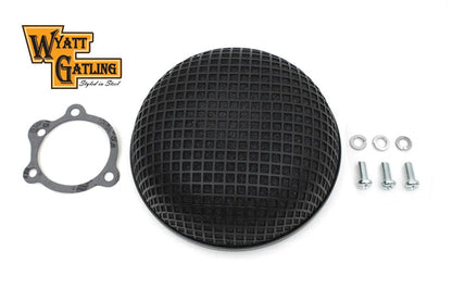 Wyatt Gatling Black Round Mesh Air Cleaner with Element for Harley Davidson FL by Wyatt Gatling