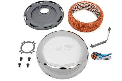 Wyatt Gatling 7 Inch Linkert Bird J-Slot Style Air Cleaner Assembly Chrome for Harley Davidson W Models by Wyatt Gatling