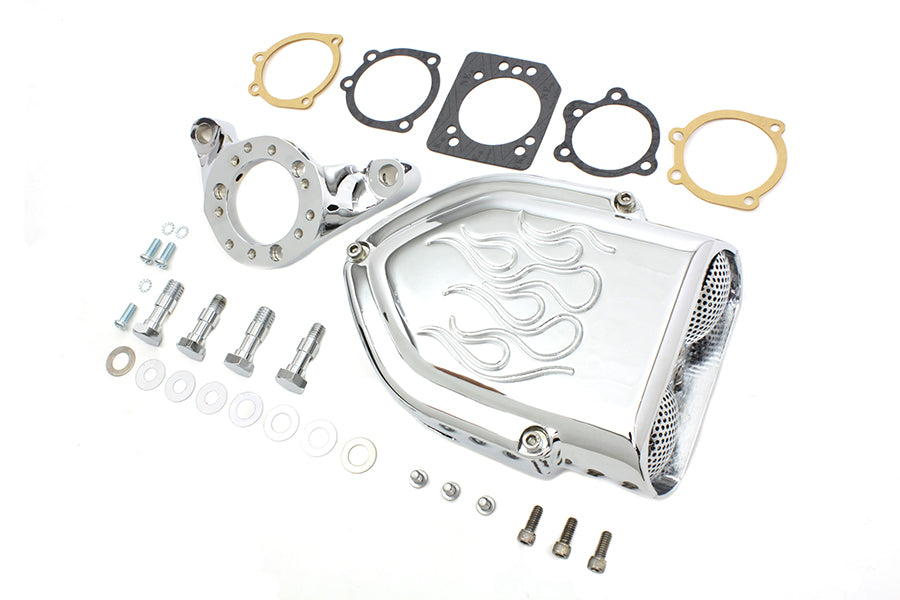 Wyatt Gatling 34-1361 Chrome Flame Air Cleaner Kit for CV Carburetors