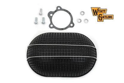 Wyatt Gatling Black Turbo Air Cleaner for Harley Davidson FL 1972-1981, Part #19395B by Wyatt Gatling