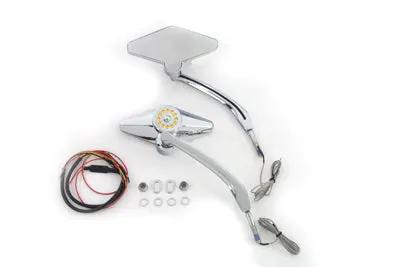 Wyatt Gatling Diamond Shape Mirror Set with Billet Stems - Part 77060 by Wyatt Gatling
