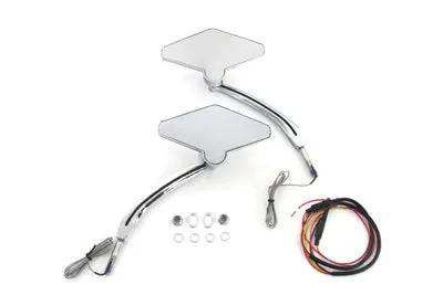 Wyatt Gatling Diamond Shape Mirror Set with Billet Stems - Part 77060 by Wyatt Gatling