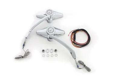 Wyatt Gatling Diamond Shape Mirror Set with Billet Stems - Part 77060 by Wyatt Gatling