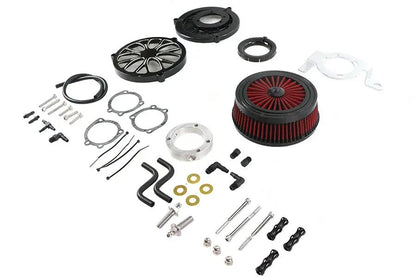 Wyatt Gatling E14-0242BHE Extreme Billet Air Cleaner Kit Heathen Style Black for Harley Davidson FXD by Wyatt Gatling