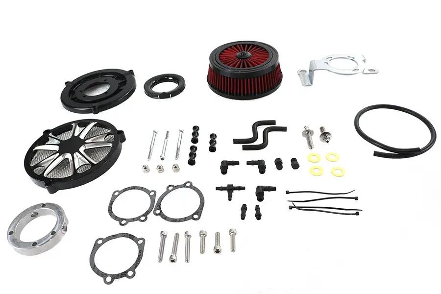 Wyatt Gatling Extreme Billet Air Cleaner Kit Luxe Style with Chrome Finish – Fits Harley Davidson FXD 1999-2008 by Wyatt Gatling