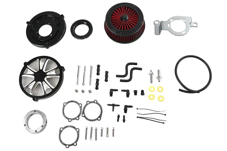Wyatt Gatling Extreme Billet Air Cleaner Kit Luxe Style with Chrome Finish – Fits Harley Davidson FXD 1999-2008 by Wyatt Gatling