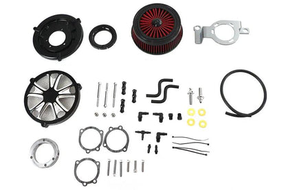 Wyatt Gatling Extreme Billet Air Cleaner Kit Luxe Style with Chrome Finish – Fits Harley Davidson FXD 1999-2008 by Wyatt Gatling