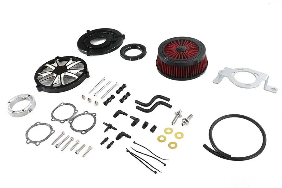Wyatt Gatling Extreme Billet Air Cleaner Kit Luxe Style with Chrome Finish – Fits Harley Davidson FXD 1999-2008 by Wyatt Gatling