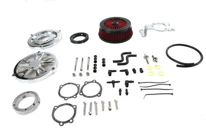 Wyatt Gatling E14-0242LU Extreme Billet Air Cleaner Kit Luxe Style Chrome for Harley Davidson FXD by Wyatt Gatling