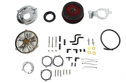 Wyatt Gatling E14-0242LU Extreme Billet Air Cleaner Kit Luxe Style Chrome for Harley Davidson FXD by Wyatt Gatling