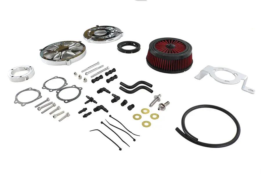 Wyatt Gatling E14-0242LU Extreme Billet Air Cleaner Kit Luxe Style Chrome for Harley Davidson FXD by Wyatt Gatling