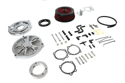 Wyatt Gatling E14-0242LU Extreme Billet Air Cleaner Kit Luxe Style Chrome for Harley Davidson FXD by Wyatt Gatling