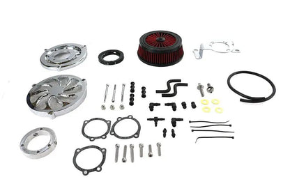 Wyatt Gatling Extreme Billet Air Cleaner Kit for Harley Davidson FLT - Torque Style Chrome by Wyatt Gatling