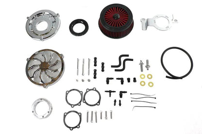 Wyatt Gatling Extreme Billet Air Cleaner Kit for Harley Davidson FLT - Torque Style Chrome by Wyatt Gatling