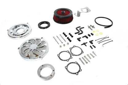 Wyatt Gatling Extreme Billet Air Cleaner Kit for Harley Davidson FLT - Torque Style Chrome by Wyatt Gatling