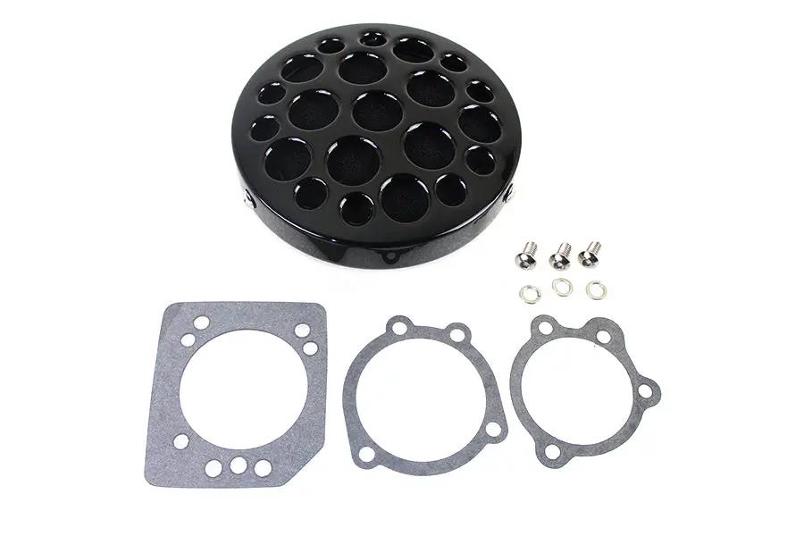 Wyatt Gatling Black Drilled CV Air Cleaner with Hardware for Harley Davidson XL Models - Part 13407VB by Wyatt Gatling
