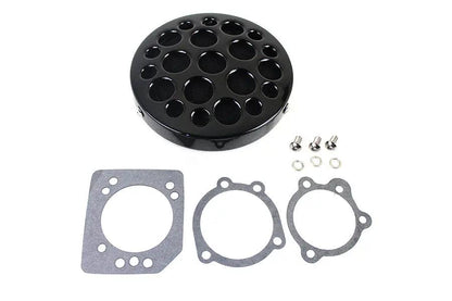 Wyatt Gatling Black Drilled CV Air Cleaner with Hardware for Harley Davidson XL Models - Part 13407VB by Wyatt Gatling