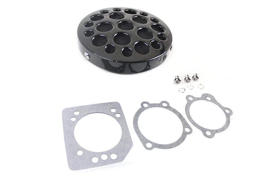 Wyatt Gatling Black Drilled CV Air Cleaner with Hardware for Harley Davidson XL Models - Part 13407VB by Wyatt Gatling