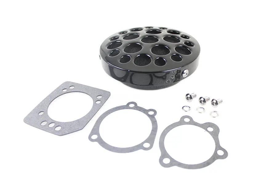 Wyatt Gatling Black Drilled CV Air Cleaner with Hardware for Harley Davidson XL Models - Part 13407VB by Wyatt Gatling