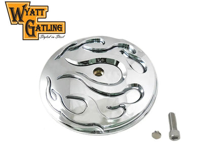 Wyatt Gatling Flame Air Cleaner Cover Insert Part #77476 for Harley Davidson FLT by Wyatt Gatling