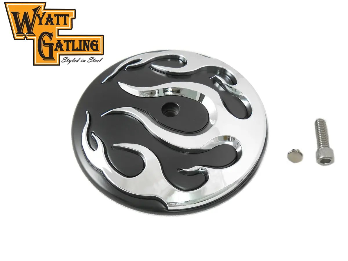 Wyatt Gatling Flame Air Cleaner Cover Insert Part #77477 for Harley Davidson FLT Models by Wyatt Gatling