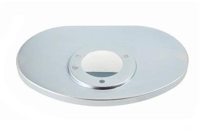 V-Twin Shorty Oval Air Cleaner Backing Plate with Zinc Finish for S&S, OKO, and Ultima R-2 Carbs - Part 19386S by V-Twin