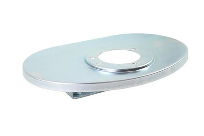 V-Twin Shorty Oval Air Cleaner Backing Plate with Zinc Finish for S&S, OKO, and Ultima R-2 Carbs - Part 19386S by V-Twin