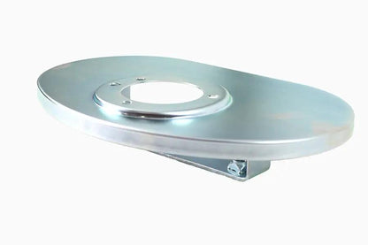 V-Twin Shorty Oval Air Cleaner Backing Plate with Zinc Finish for S&S, OKO, and Ultima R-2 Carbs - Part 19386S by V-Twin