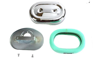 V-Twin Oval Air Cleaner Assembly Chrome for S&S and OKO 1-7/8 inch Shorty Carbs by V-Twin