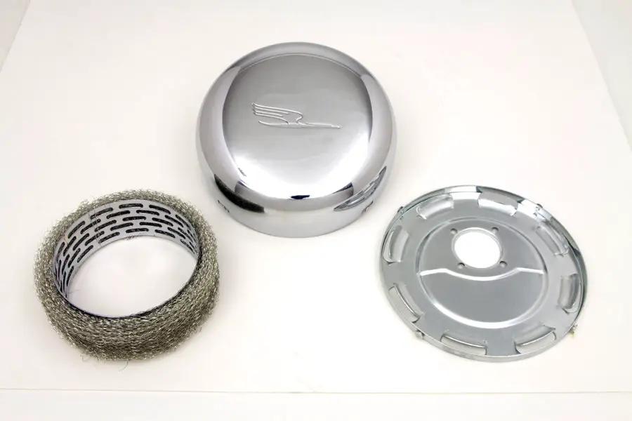 V-Twin 7 Inch Linkert Bird J-Slot Style Chrome Air Cleaner Assembly Kit by V-Twin