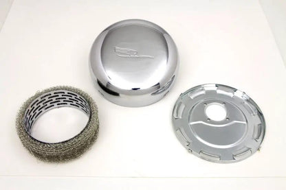V-Twin 7 Inch Linkert Bird J-Slot Style Chrome Air Cleaner Assembly Kit by V-Twin