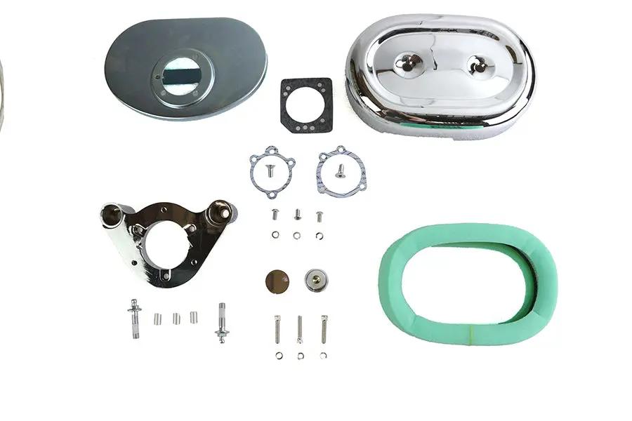 V-Twin Retro Oval Air Cleaner Assembly Chrome for Harley Davidson FLT (2017-2026) by V-Twin