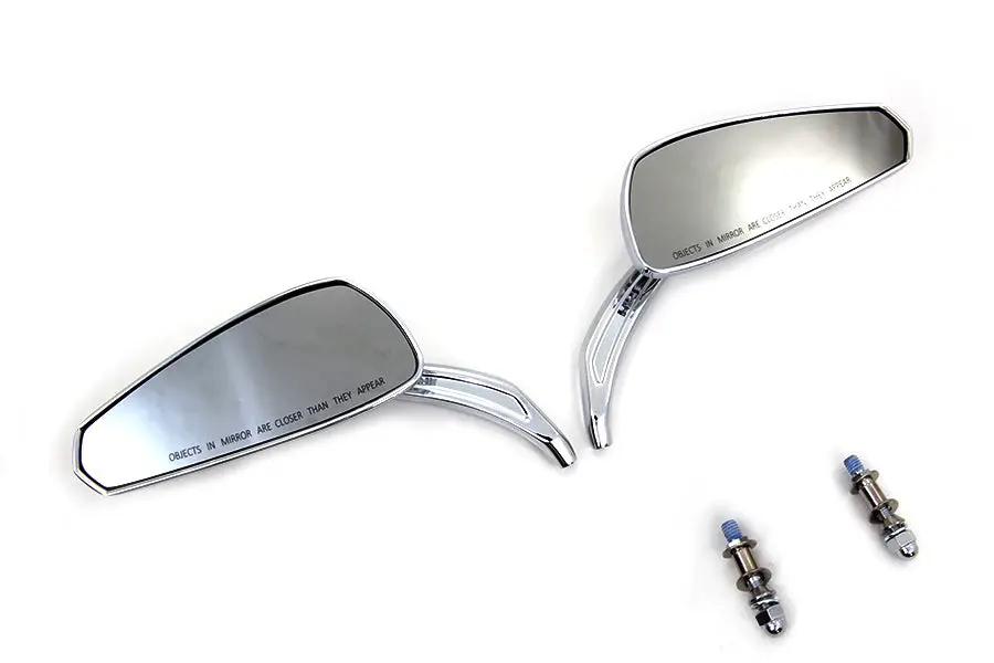 Wyatt Gatling M60-6389C Chrome Tribal Teardrop Mirrors with Billet Stems for Harley Davidson (1982-1991 Models) by Wyatt Gatling