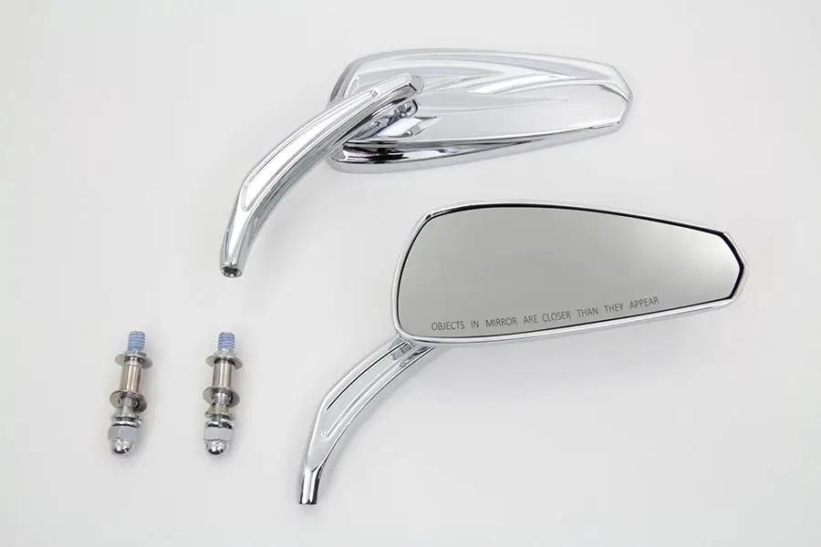 Wyatt Gatling M60-6389C Chrome Tribal Teardrop Mirrors with Billet Stems for Harley Davidson (1982-1991 Models) by Wyatt Gatling