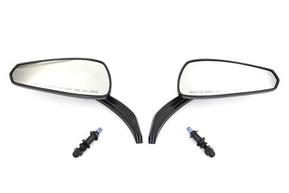 Wyatt Gatling Gloss Black Tribal Teardrop Mirrors with Billet Stems - Fits Harley Davidson 1982-1991 by Wyatt Gatling