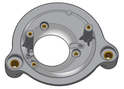 V-Twin 160mm Teardrop Air Cleaner Backing Plate for Harley Davidson FLT and FXBB Models by V-Twin