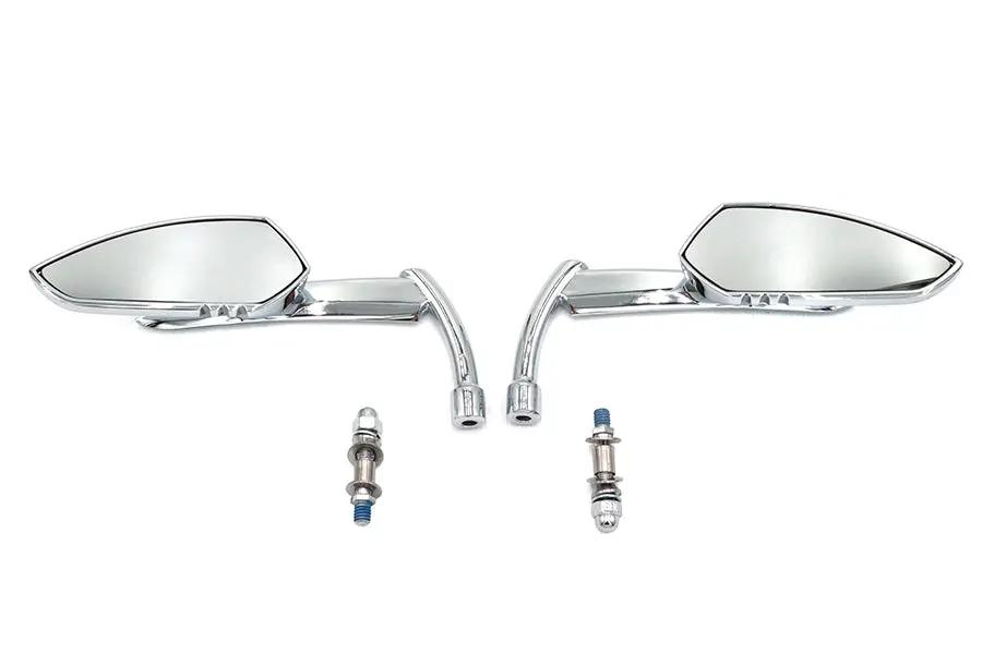 Wyatt Gatling M60-6343C Teardrop Apache Style Chrome Mirror Set with Offset Stem for Harley Davidson by Wyatt Gatling