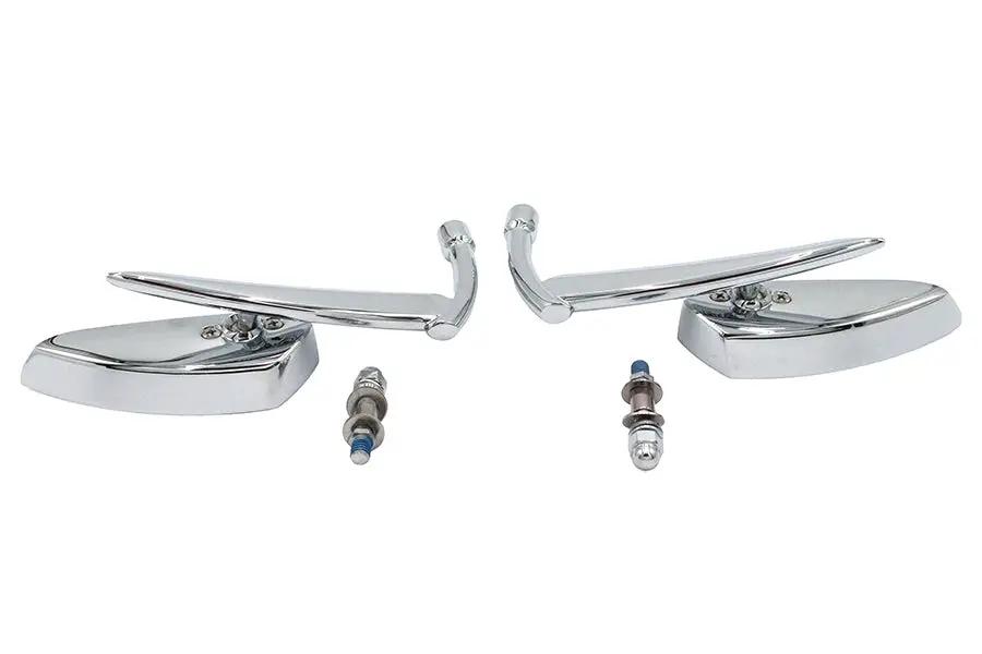 Wyatt Gatling M60-6343C Teardrop Apache Style Chrome Mirror Set with Offset Stem for Harley Davidson by Wyatt Gatling