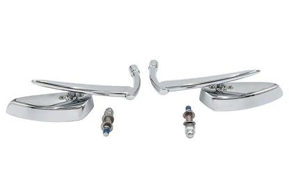 Wyatt Gatling M60-6343C Teardrop Apache Style Chrome Mirror Set with Offset Stem for Harley Davidson by Wyatt Gatling