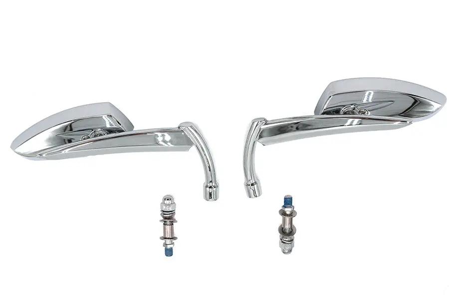 Wyatt Gatling M60-6343C Teardrop Apache Style Chrome Mirror Set with Offset Stem for Harley Davidson by Wyatt Gatling